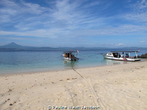 Getting the boats ready for the morning dive, Bangka Isla... by Pauline Walsh Jacobson 
